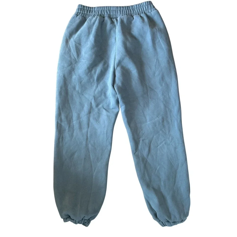 Comfrt Fleece Jogger Sweatpants Unisex Adult L Blue Pockets - Picture 2 of 5